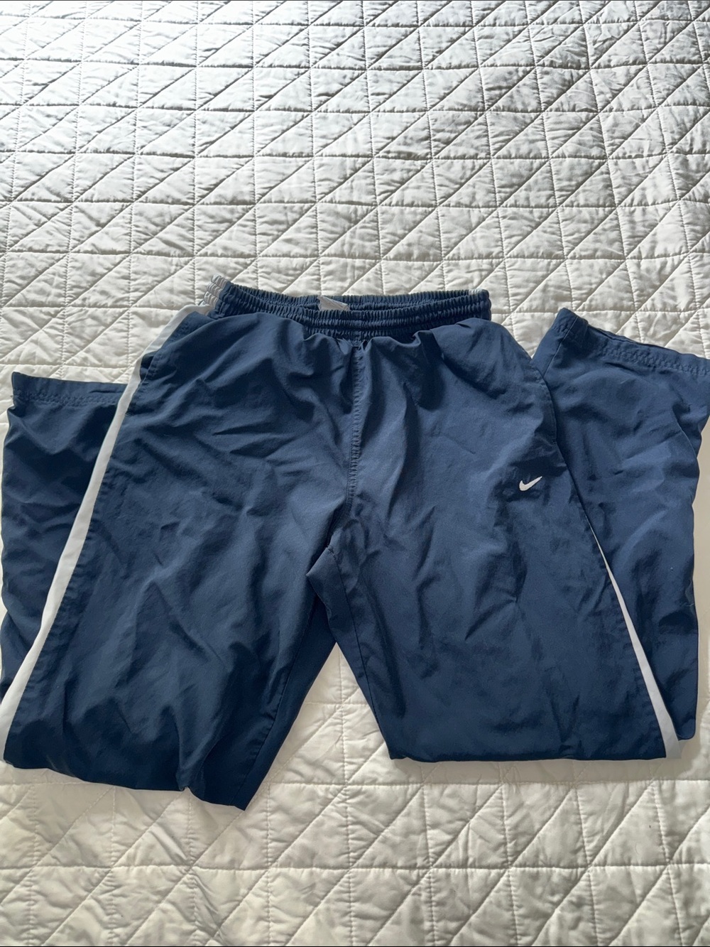 Nike Navy Joggers with White Side Stripe